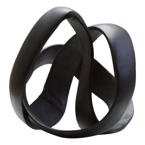 Prato Matte Black Circular Sculpture