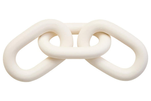Cato White Wood 3 Link Chain Decor