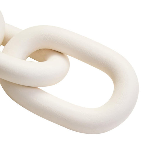 Cato White Wood 3 Link Chain Decor