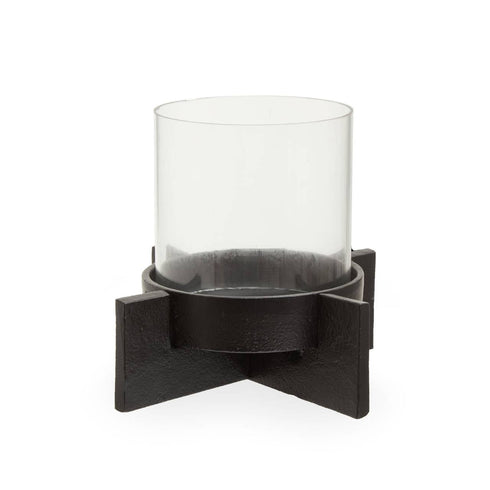 Hydrox Matte Black Candle Holder - Small