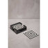 Donato Set of 4 Black & White Stripe Coasters with Holder