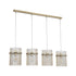 Swiss 4 Light Bar Pendant - Gold & Champagne