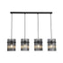 Swiss 4 Light Bar Pendant - Matt Black & Smoke