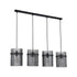 Swiss 4 Light Bar Pendant - Matt Black & Smoke