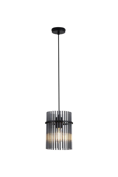 Swiss 1 Light Pendant - Matt Black & Smoked