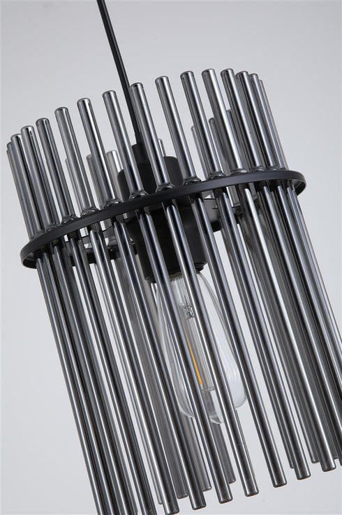 Swiss 1 Light Pendant - Matt Black & Smoked