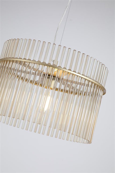 Swiss 1 Light Pendant - Gold & Champagne