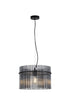 Swiss 1 Light Pendant - Matt Black & Smoked