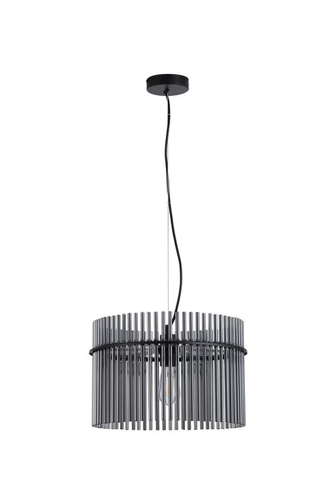Swiss 1 Light Pendant - Matt Black & Smoked
