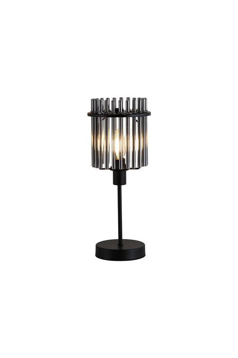 Swiss 1 Light Table Lamp - Matt Black & Smoked