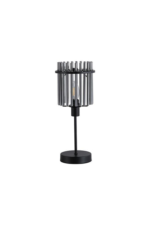 Swiss 1 Light Table Lamp - Matt Black & Smoked