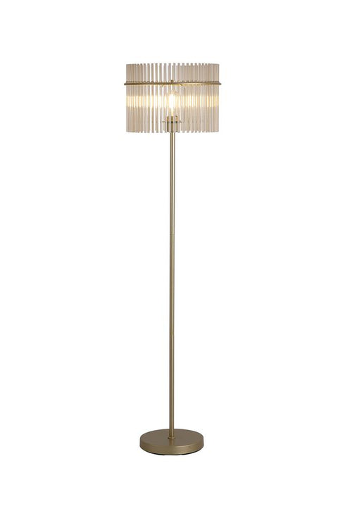 Swiss 1 Light Floor Lamp - Gold & Champagne