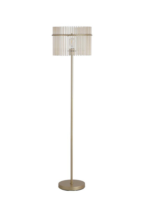 Swiss 1 Light Floor Lamp - Gold & Champagne