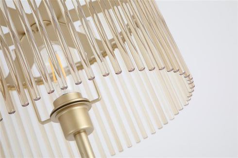 Swiss 1 Light Floor Lamp - Gold & Champagne