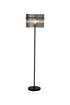 Swiss 1 Light Floor Lamp - Matt Black & Smoked