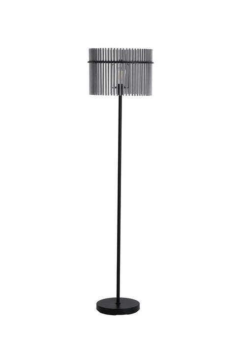 Swiss 1 Light Floor Lamp - Matt Black & Smoked