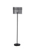 Swiss 1 Light Floor Lamp - Matt Black & Smoked