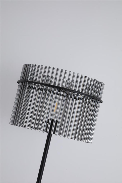 Swiss 1 Light Floor Lamp - Matt Black & Smoked