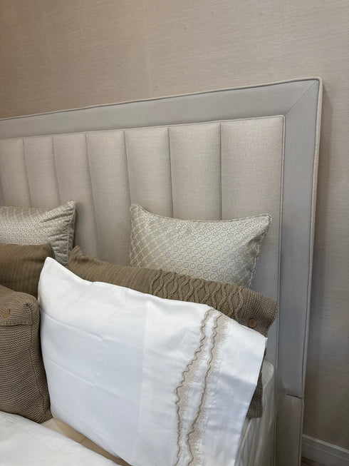 Aventius Cream Panel Bed