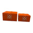 Orange Leather Box Set Geo Gold