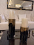 Sara Marble & Brass Vase Set