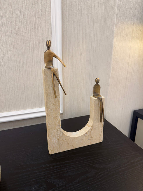 Happy Couple Travertine Ornament