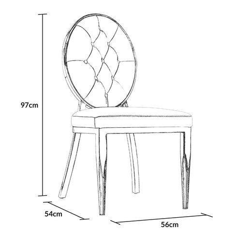 Clara Button Round Chair - Black