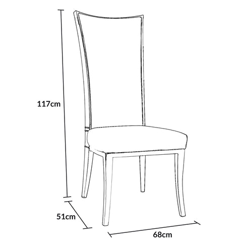 Grace High Back Chair -Grey