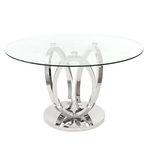 Zara 4 Seater Chrome and Glass Dining Table