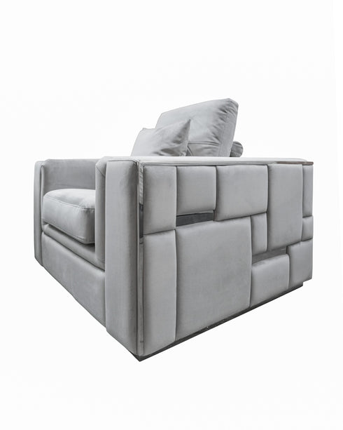 Denver Silver 3 Seater Sofa