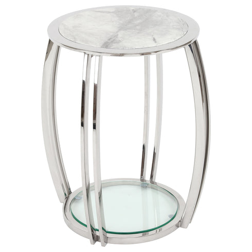 Scarlett Grey Marble Side Table