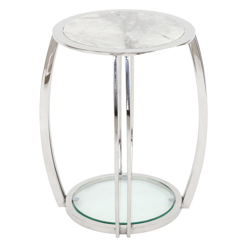 Scarlett Grey Marble Side Table
