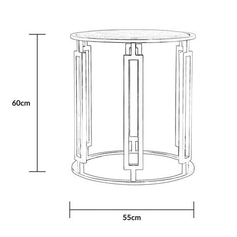 Ovada Top Side Table - White Marble
