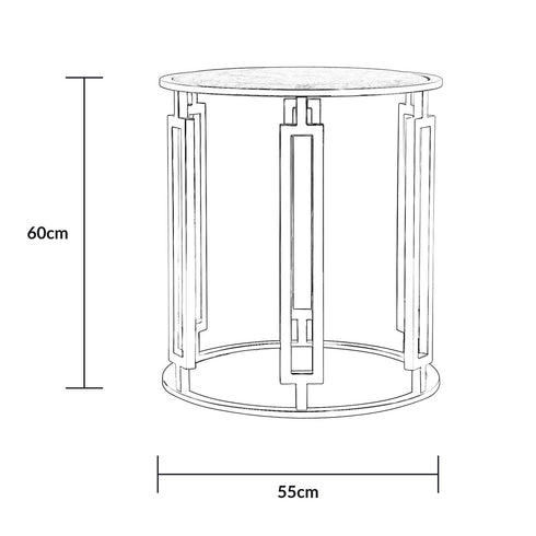 Ovada Clear Glass Side Table