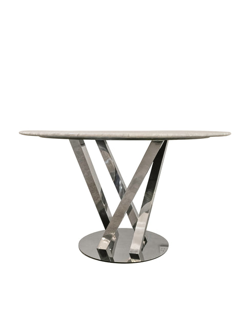 Oxford Round Grey Marble Top 4 Seater Dining Table