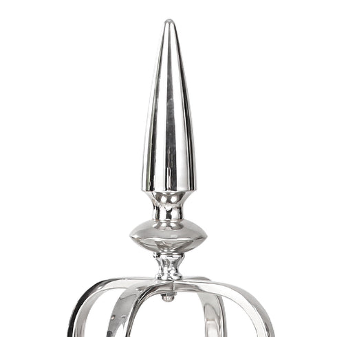 Sphere Stainless Steel Glass Candle Holder - Silver