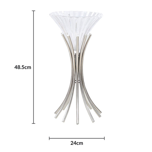 Spire Vase With Glass Top Silver