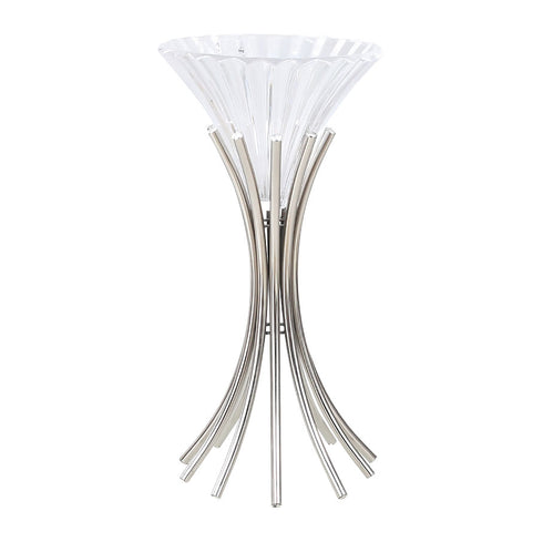 Spire Vase With Glass Top Silver
