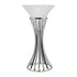 Round Top Vase With Glass Top Silver