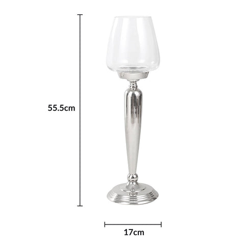 Stem Candle Holder With Clear Glass