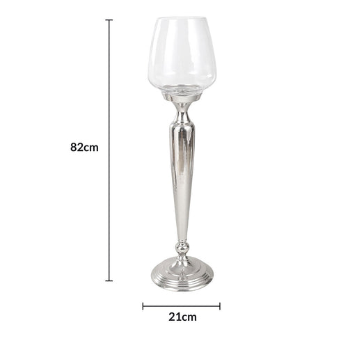 Stem Candle Holder With Clear Glass