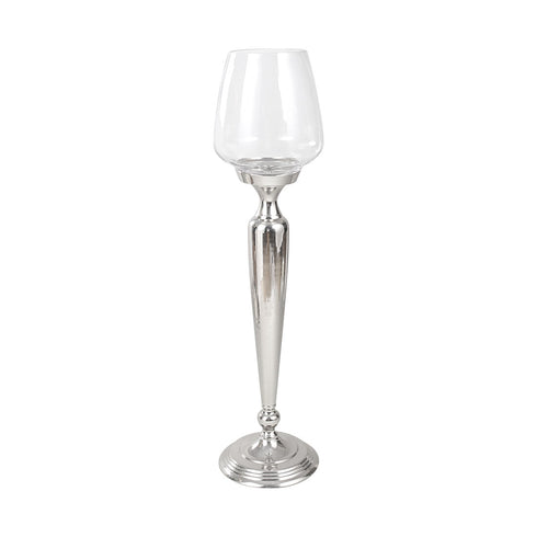 Stem Candle Holder With Clear Glass