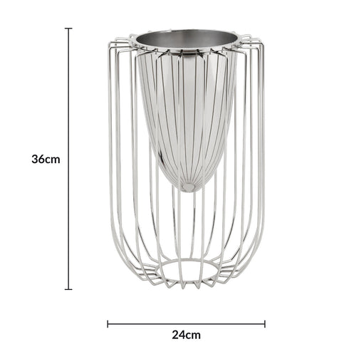 Silver Caged Vase