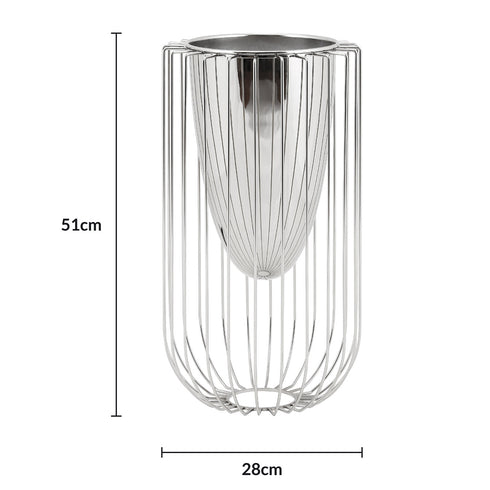 Silver Caged Vase
