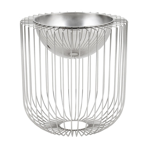 Round Silver Caged Vase