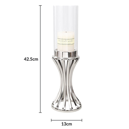 Pillar Candle Holder - Silver