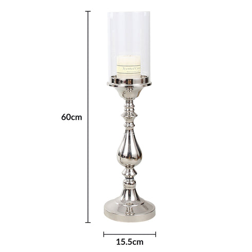 Glass Top Candle Holder Silver