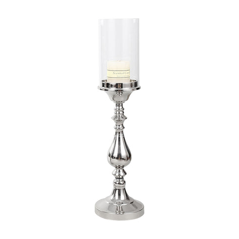 Glass Top Candle Holder Silver