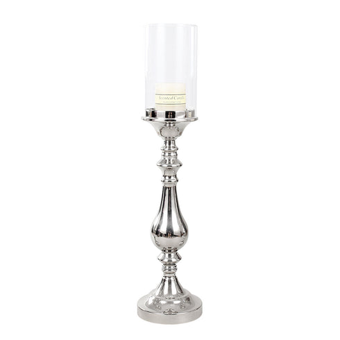 Glass Top Candle Holder Silver