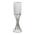 Glass Caged Candle Holder - Silver